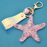 3pcs Starfish Key Chain Dazzling-Color Car Pendant
