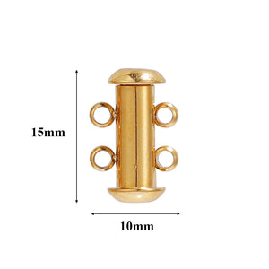 3pcs Stainless Steel 4 Loops Magnetic Slide Tube Clasps for DIY Jewelry Making