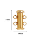 3pcs Stainless Steel 4 Loops Magnetic Slide Tube Clasps for DIY Jewelry Making