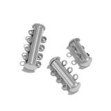 3pcs Stainless Steel 4 Loops Magnetic Slide Tube Clasps for DIY Jewelry Making