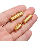 3pcs Stainless Steel 4 Loops Magnetic Slide Tube Clasps for DIY Jewelry Making