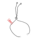 3pcs Stainless Steel Slider Chain 2 Loops for Jewelry Making Bracelet