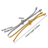 3pcs Stainless Steel Box Chain Adjustable Bracelet Connectors
