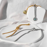 3pcs Stainless Steel Box Chain Adjustable Bracelet Connectors