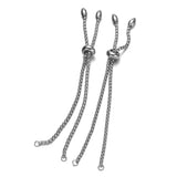 3pcs Stainless Steel Box Chain Adjustable Bracelet Connectors