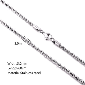 Stainless Steel Chain Necklace Cuban Link Punk 18K PVD Plated Collar Jewelry