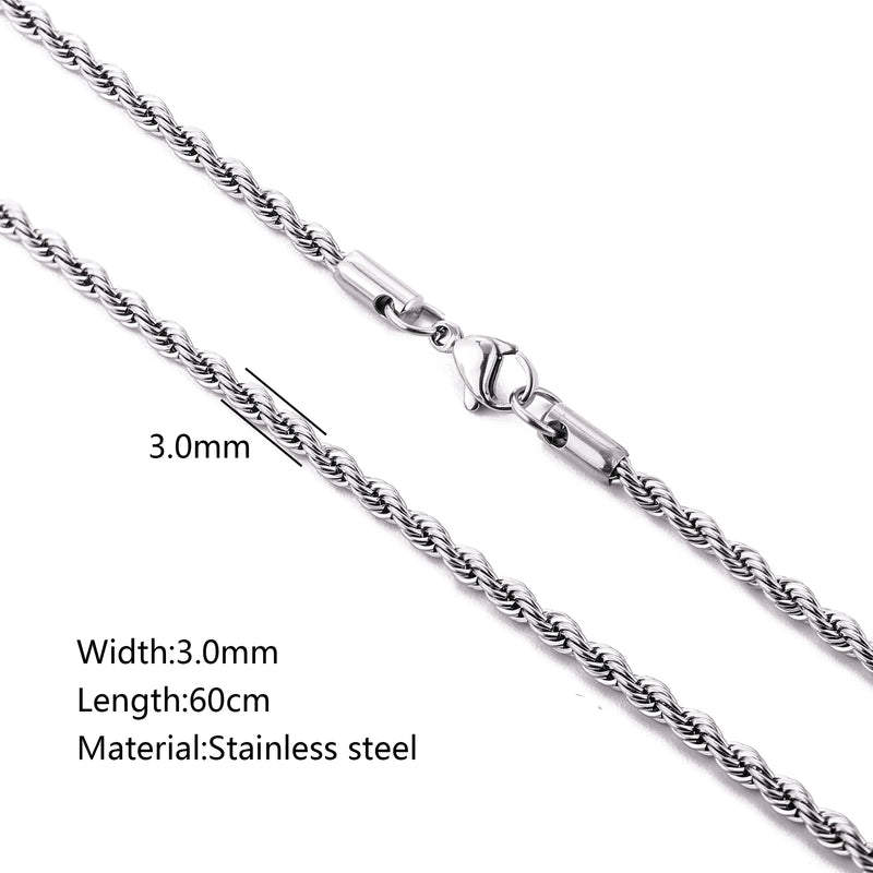 Stainless Steel Chain Necklace Cuban Link Punk 18K PVD Plated Collar Jewelry