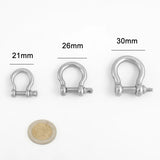 3pcs Stainless Steel Screw Carabiner Shackle U Pendant Hook Charm