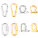 3pcs Stainless Steel Screw Carabiner Shackle U Pendant Hook Charm