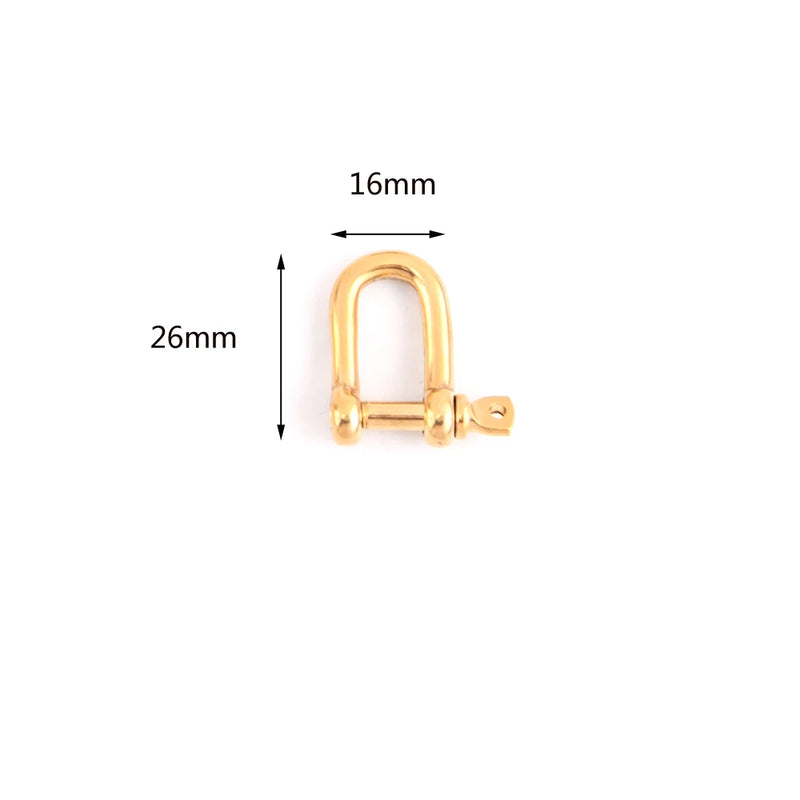 3pcs Stainless Steel Screw Carabiner Shackle U Pendant Hook Charm