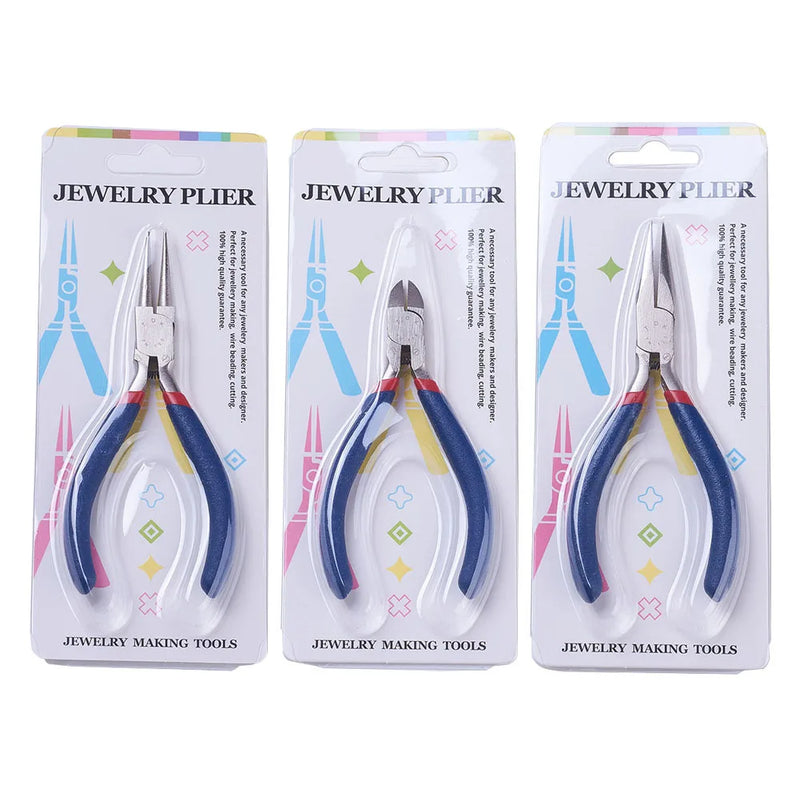 3pcs Stainless Steel Jewelry Pliers Handle Anti-slip Cutting Tools