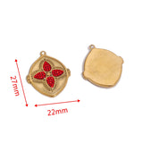 3pcs Boho Retro Zircon Leaf Charms Dangles Pendants DIY Jewelry Making