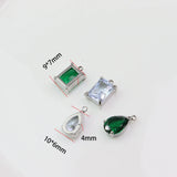 3pcs CZ Stones Tear Charms Pendant DIY Handcraft