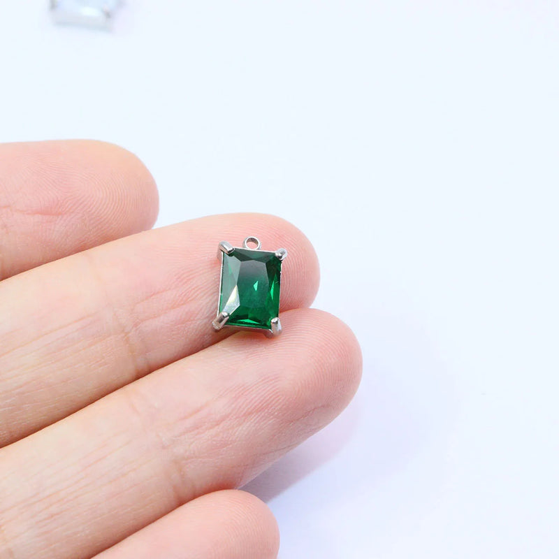 3pcs CZ Stones Tear Charms Pendant DIY Handcraft