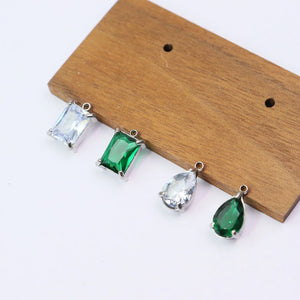 3pcs CZ Stones Tear Charms Pendant DIY Handcraft
