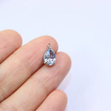 3pcs CZ Stones Tear Charms Pendant DIY Handcraft