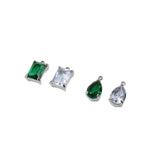 3pcs CZ Stones Tear Charms Pendant DIY Handcraft