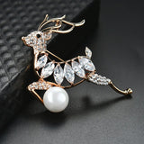 3pcs Deer Reindeer Alloy Diamond Brooch Pins Xmas
