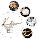 3pcs Deer Reindeer Alloy Diamond Brooch Pins Xmas