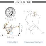 3pcs Deer Reindeer Alloy Diamond Brooch Pins Xmas