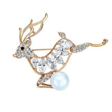 3pcs Deer Reindeer Alloy Diamond Brooch Pins Xmas