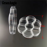 3pcs Rhinestone Bead Box Container Storage Organizer Craft 6 Squares With Lids