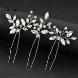 3Pcs U-shaped Hairpins Rhinestone Hair Sticks Wedding Hair Accessories