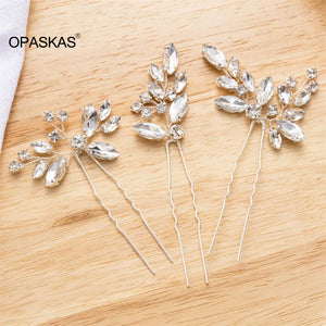 3Pcs U-shaped Hairpins Rhinestone Hair Sticks Wedding Hair Accessories