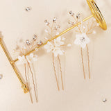 3pcs Wedding Hairpin Tiara Crystal Hair Clip Forks Bridal Hair Jewelry
