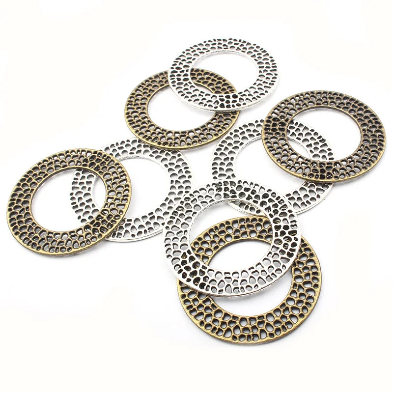 3pcs Large Round Hollow Circle Charms Pendants DIY Jewelry Making
