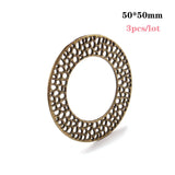 3pcs Large Round Hollow Circle Charms Pendants DIY Jewelry Making