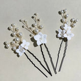 Wedding Hairpin Floral U-shaped Hair Clip Crystal Bride Tiara Princess Party