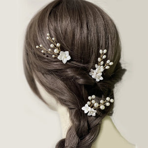 Wedding Hairpin Floral U-shaped Hair Clip Crystal Bride Tiara Princess Party