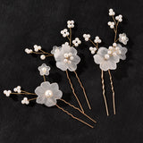 3pcs Flower Pearl Hair Pins Hair Jewelry Nin668
