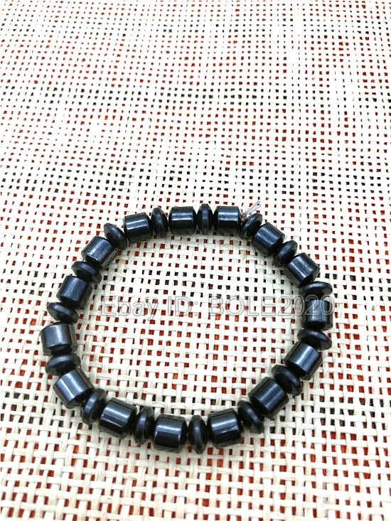 3pcs Magnetic Hematite Beads Elastic Bracelet for Women and Man