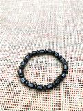 3pcs Magnetic Hematite Beads Elastic Bracelet for Women and Man