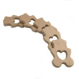 3pcs Wood Bear Teether Ring DIY Organic Eco-friendly Unfinished Nature Baby Paci