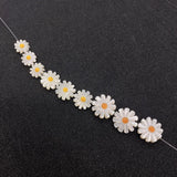 3pcs Rainbow Shell Beads Daisy Flower Mother-of-pearl for DIY Jewelry