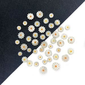 3pcs Rainbow Shell Beads Daisy Flower Mother-of-pearl for DIY Jewelry