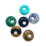 3pcs Natural Stone Pendant Donuts Jewelry Pendant Necklace