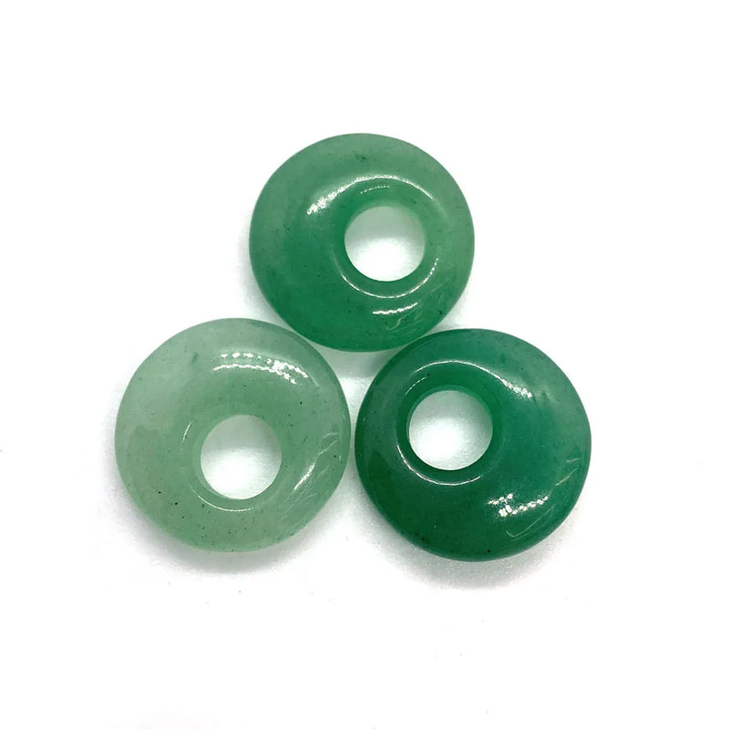 3pcs Natural Stone Pendant Donuts Jewelry Pendant Necklace