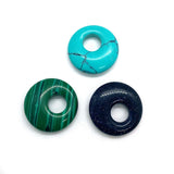 3pcs Natural Stone Pendant Donuts Jewelry Pendant Necklace
