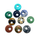 3pcs Natural Stone Pendant Donuts Jewelry Pendant Necklace