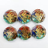 3pcs Orgone Reiki Healing 35mm Stone Pendant Charms