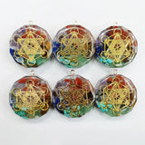 3pcs Orgone Reiki Healing 35mm Stone Pendant Charms