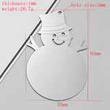 3pcs Stainless Steel Mirror Polished Christmas Tree Ornament Pendants