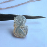 3pcs 18x25mm Natural Mermaid Pearl Shell Beauty Head Carved Mother of Pearl