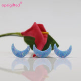 (3pcs/lot) Synthetic Opal Moon Shape Purple Opal Half Moon Pendant 8*11mm