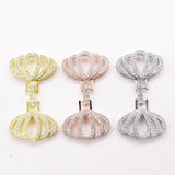 3pcs/lot 20mmX30mm Women's CZ-inlaid Pearl Bracelet Buckle