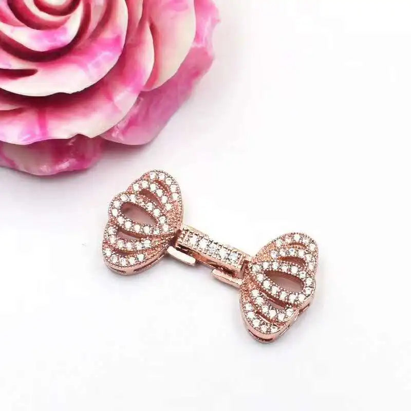 3pcs/lot 20mmX30mm Women's CZ-inlaid Pearl Bracelet Buckle